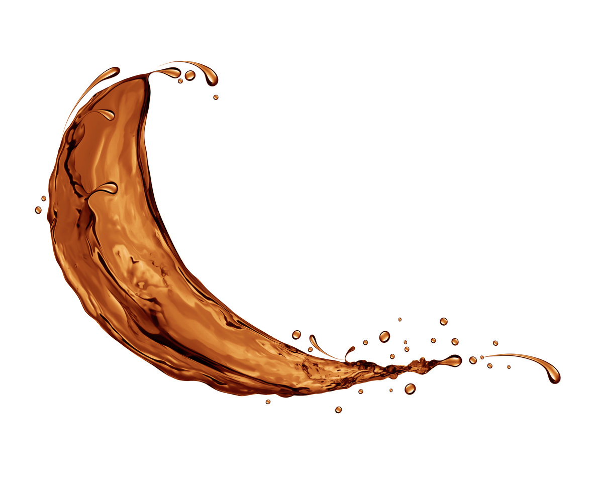Coffee splashes on white background